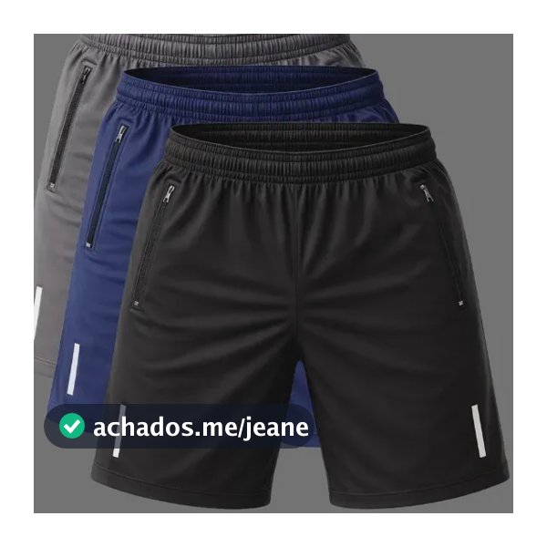 Kit 3 Bermuda Masculina Poliéster Pra Academia Caminhada Kit 1 Gg