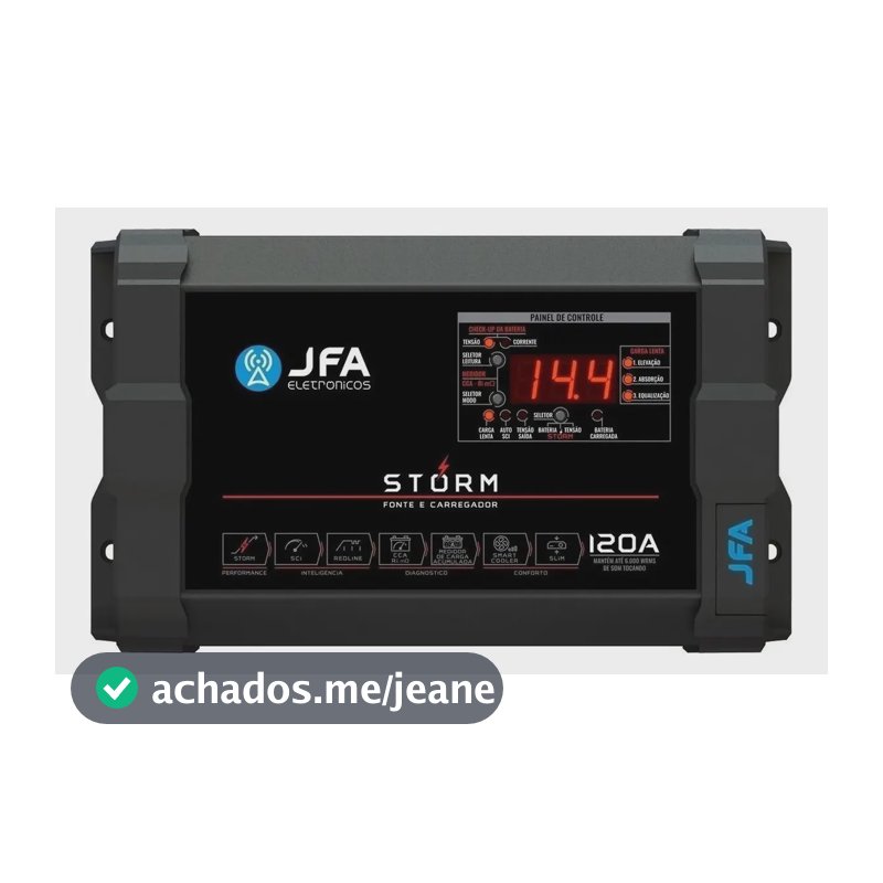 Fonte Carregador Automotivo JFA Storm 120A CCA Bivolt 15V 6000W Controle PWM