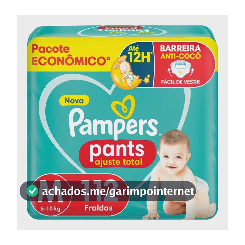 Fralda Pampers Pants Ajuste Total M 112 Unidades