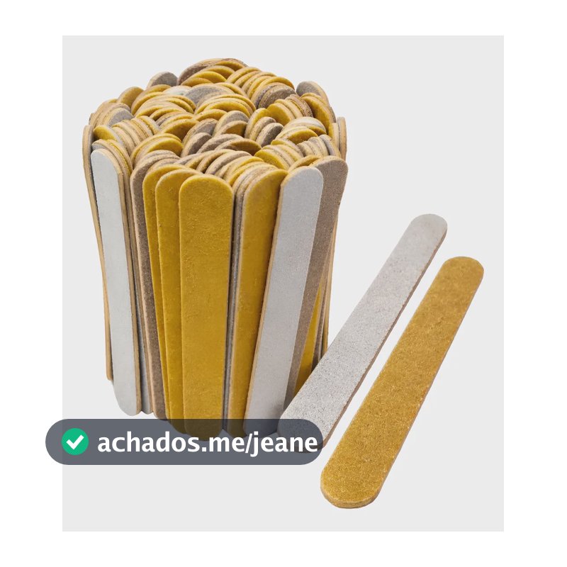 100 Lixas De Unha Mini Descartáveis Parda 8cm Parda Liso