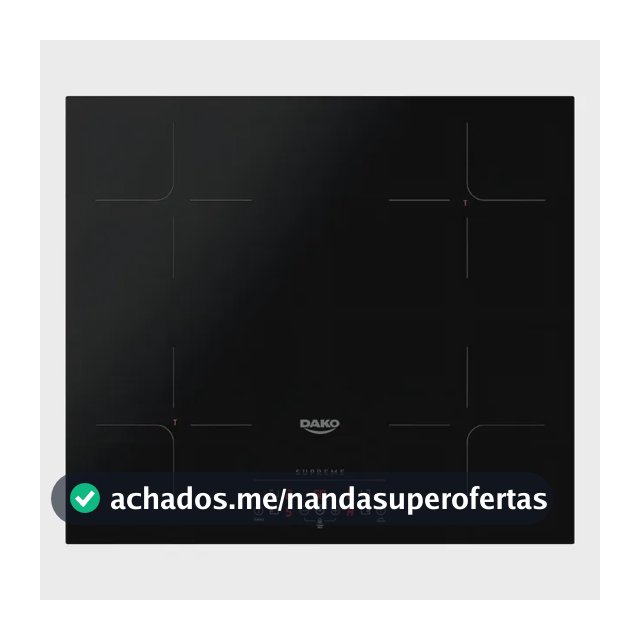 Cooktop de Indução 4 Bocas Dako Supreme Preto com Trava de Segurança