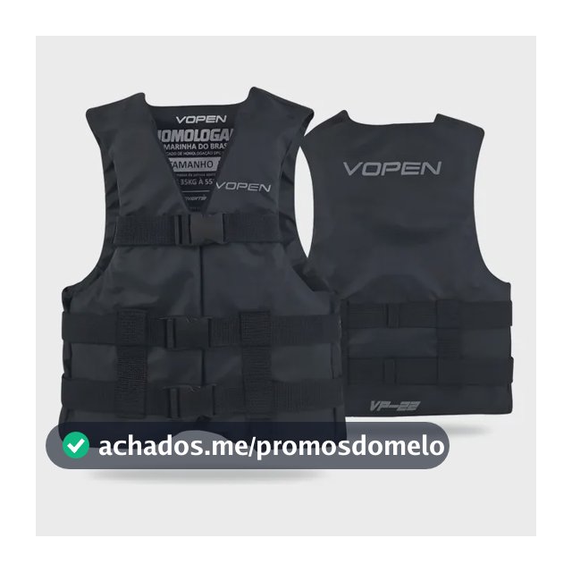 Colete Jetski Nylon Homologado Classe V Melhor Impacto Cor Preto Tamanho G1