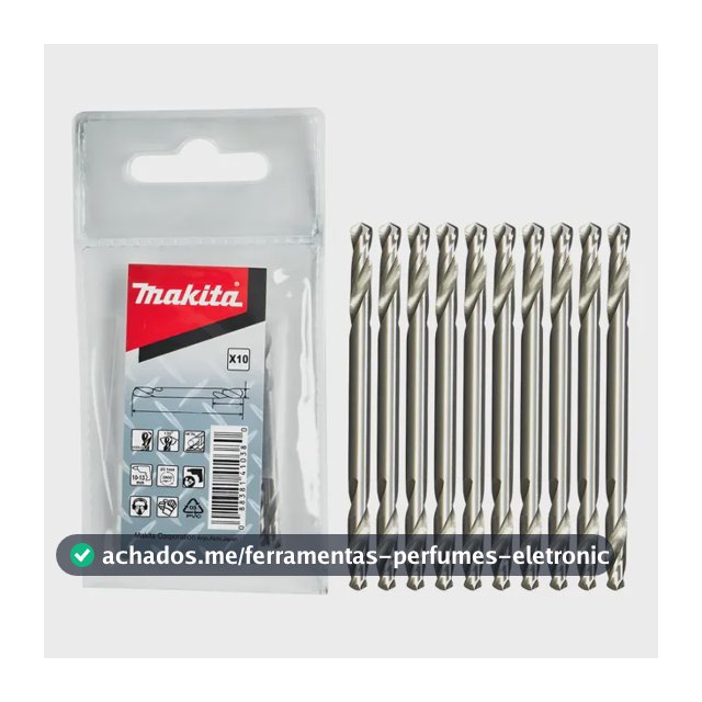Kit C/ 10 Brocas Finas 3mm Para Metal Makita B-26668 Aço Hss