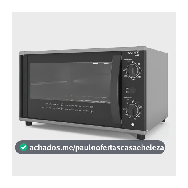 Forno De Banca Elétrico Top48 Fogatti 48 Litros Black 220v 220v Preto
