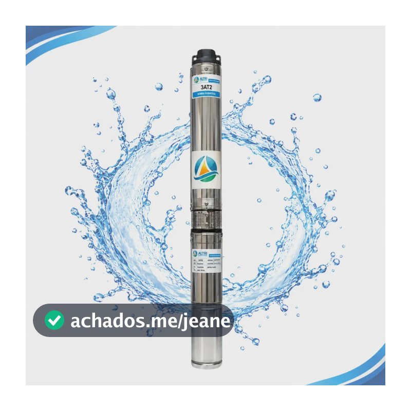 Bomba submersa Altri palito caneta 1/3 HP 0,33 CV 0,25 kW 3 polegadas 75 mm para poço artesiano aço inox monofásica 2 fios 220 V 3AT2-06