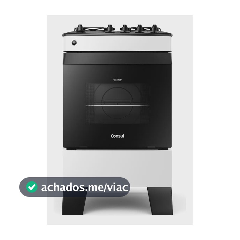 Fogão Consul 4 Bocas Branco Com Mesa Esmaltada - Cfo4zab