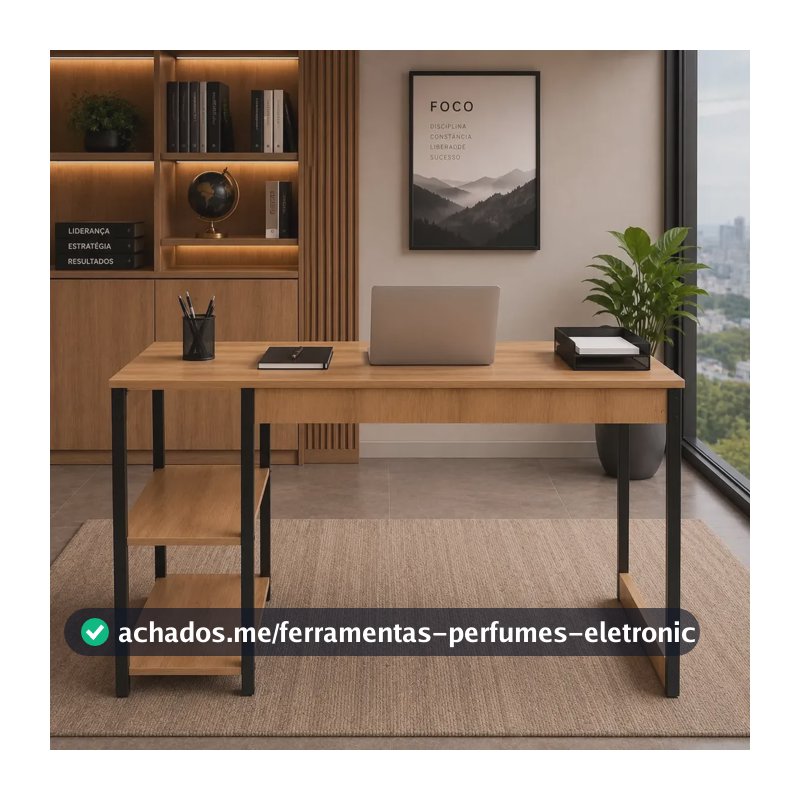 Escrivaninha Mesa Office Estudo Estilo Industrial 1,10m Ajl Lamina Mel