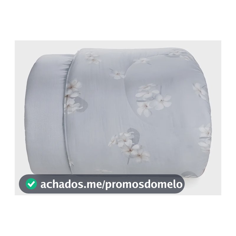 Edredom Casal Jasmim 100% Algodão Azul Karsten