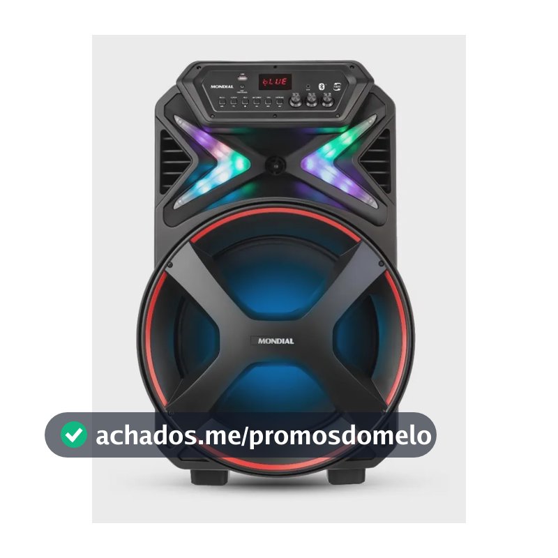 Caixa Amplificada Connect Lights Plus Cm-700 Mondial Cor Preto