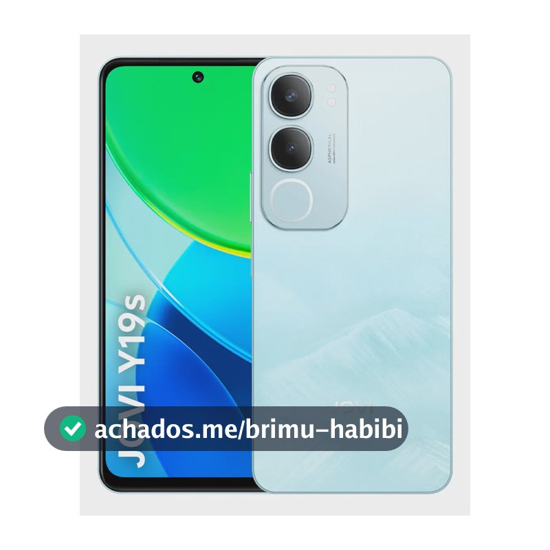 Smartphone JOVI Y19s 256gb, 4GB + 4GB RAM Expansível, Câmera 50mp, Bateria 5500mah, Carregamento 15w, Tela 90hz - Azul Glacial