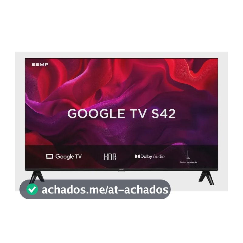 Smart Tv Semp 50 Polegadas Led Full Hd S42 Wi-Fi Bluetooth Google Tv Hdr10 Dolby Audio 50s42