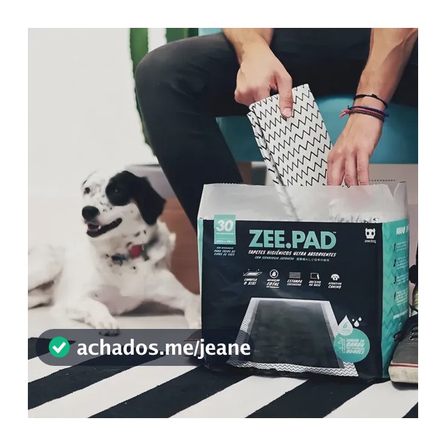 Tapete Higiênico Zee.Dog 80x60 6 Camadas Descartável Bambu 30 Unidades