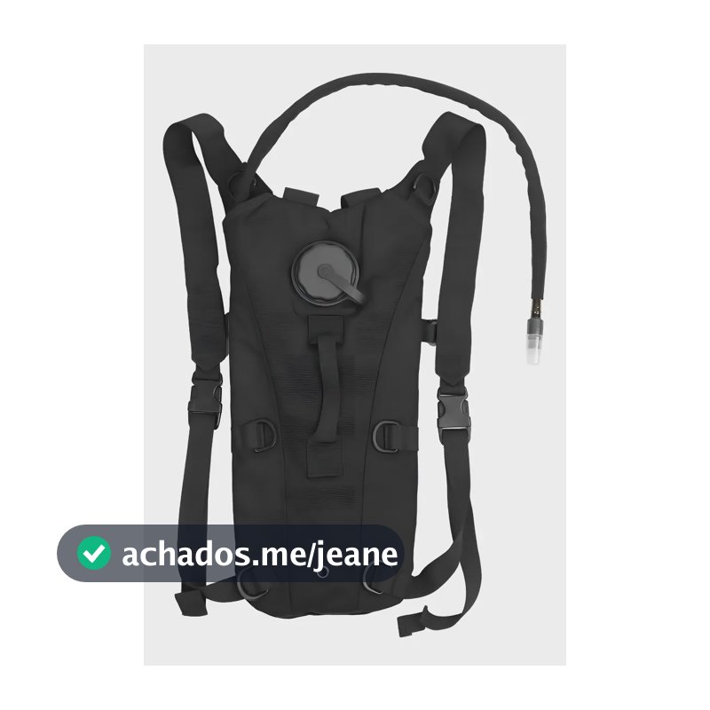 Mochila Hidratação Tática Com Refil D'água 3 Litros Bicicleta Térmica Bike Ciclismo Trilha Corrida Tumblr Cor Preto