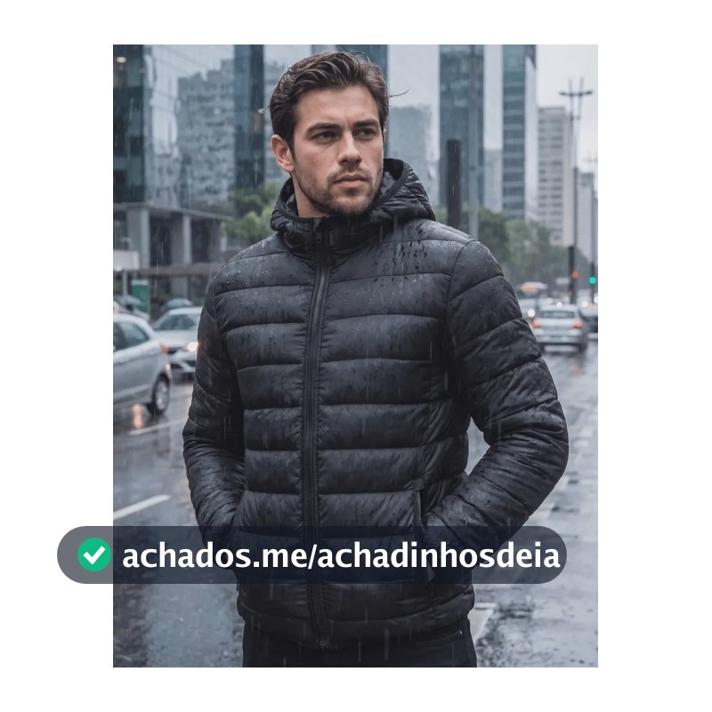 Jaqueta Puffer Bobojaco Térmico Corta Vento Impermeável Frio Preto Xgg Liso