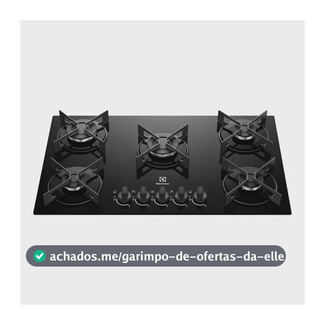 Cooktop 5 Bocas a Gás Electrolux Mesa de Vidro Efficient Grade de Aço Fosco (KE5GR) Bivolt