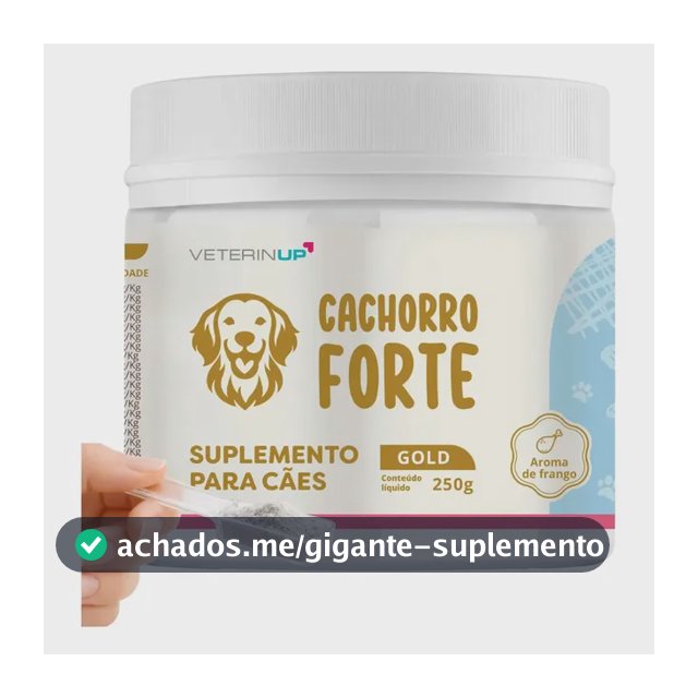 Cachorro Forte Gold 250g Suplemento para Cães com Ômega 3 Biotina Probióticos Vitaminas Minerais Aminoácidos e Extrato de Yucca