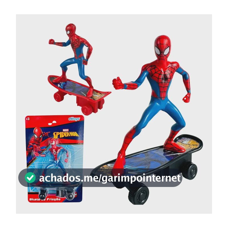 Brinquedo Boneco Homem Aranha Skate Marvel Spider-man