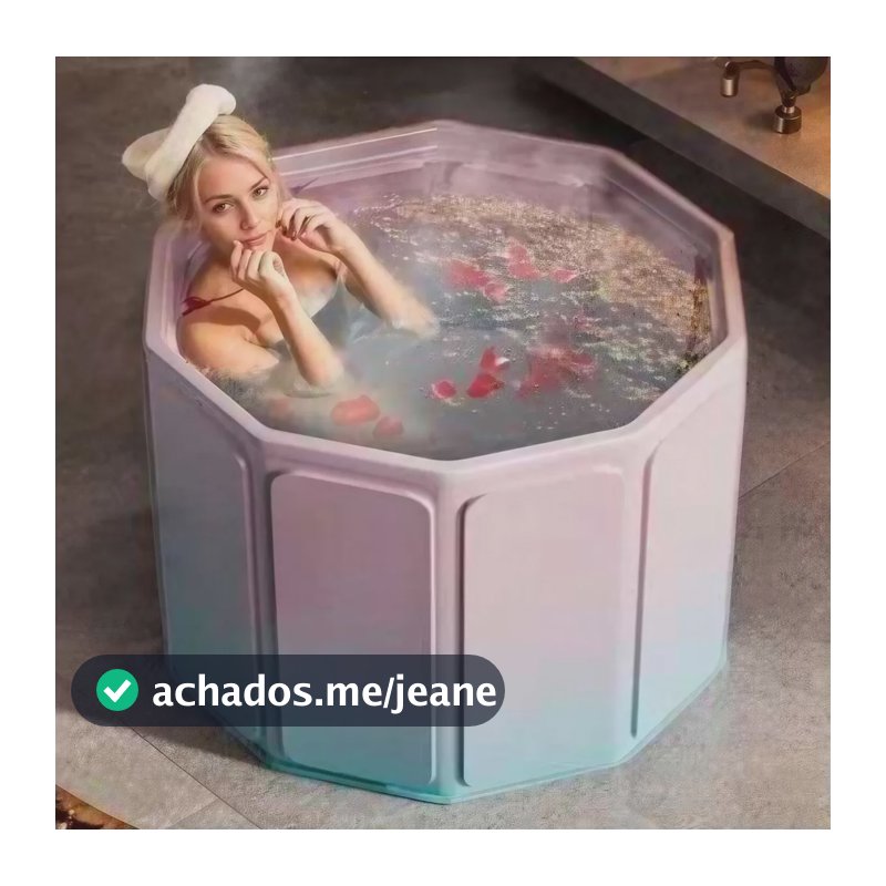 Banheira De Gelo Dobrável Piscina Spa Recuperação Muscular Rosa Lisa