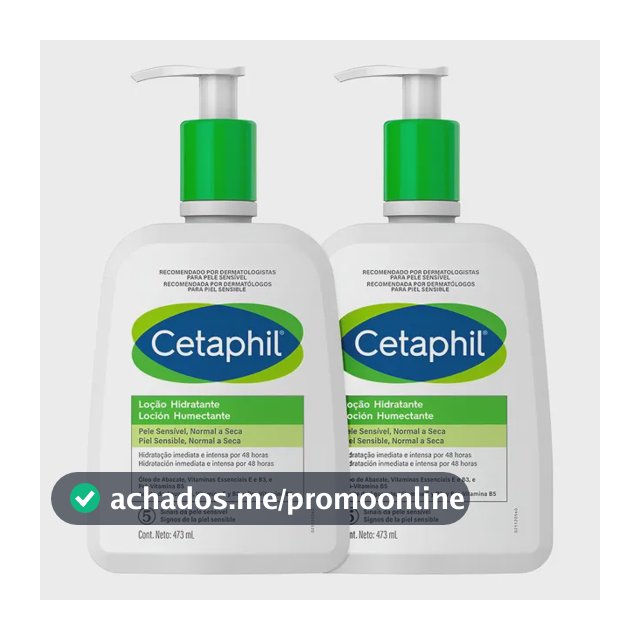 Emulsão Cetaphil Kit Cetaphil Loção Hidratante Corporal e Facial en dispensador 473mL neutra - kit x 2 unidades