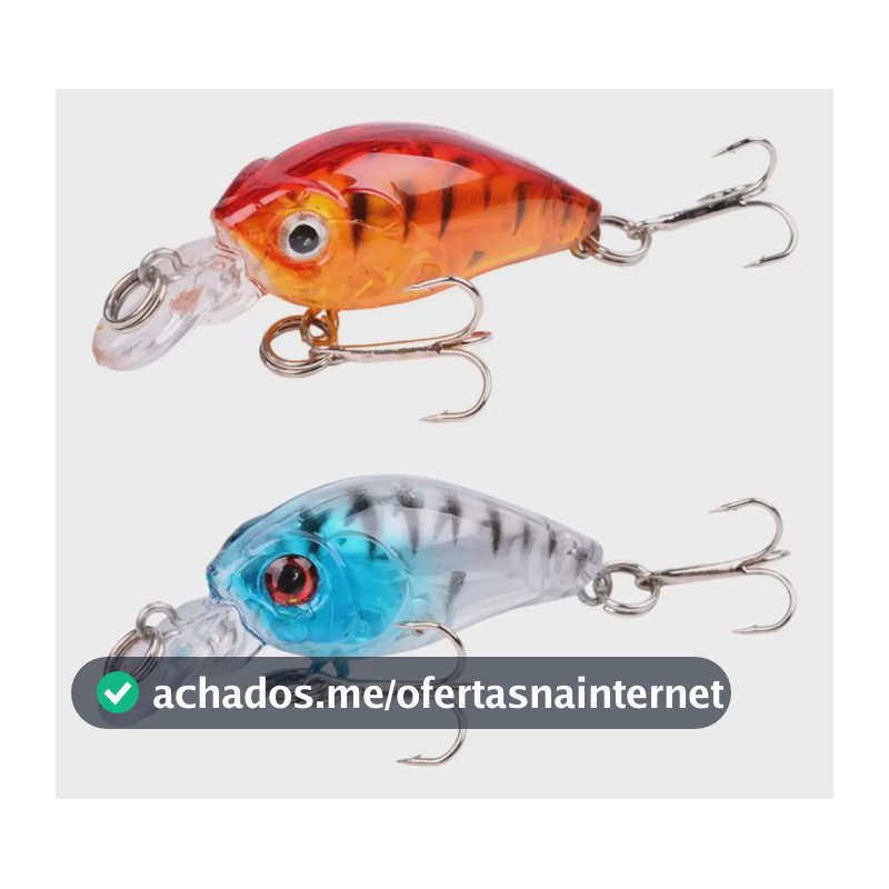 Isca Artificial Crankbait Kit Com 2 Pçs  Mini 4,5cm 3,5g Cor. Aleatória