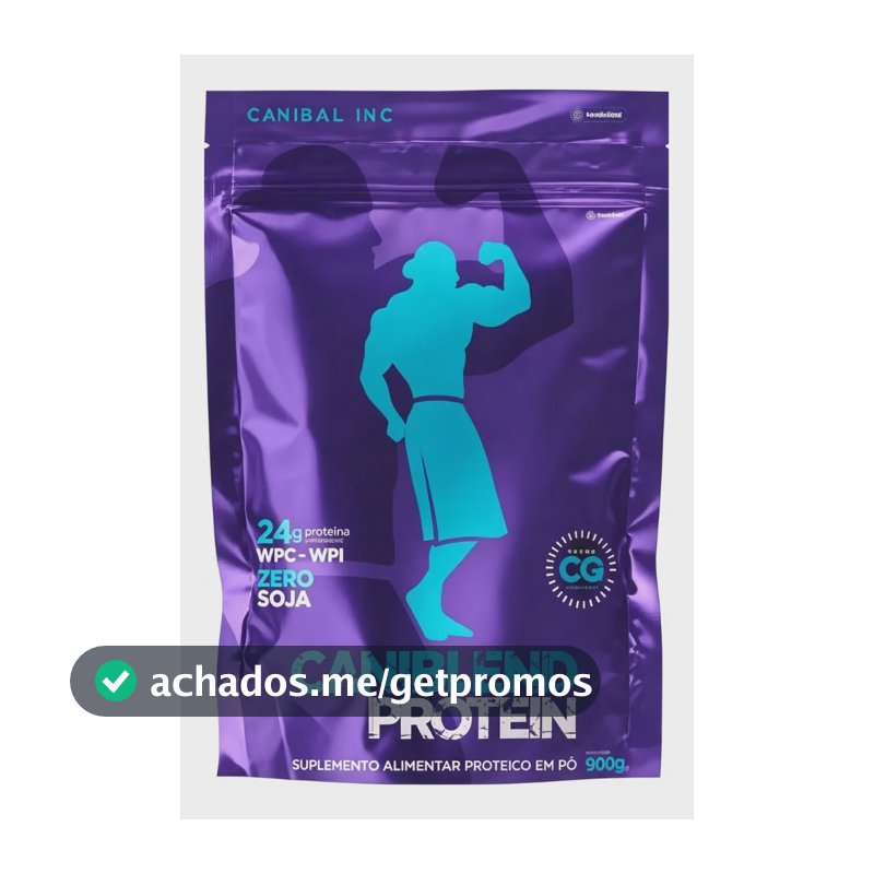 Whey Isolado Concentrado Caniblend Morango 900g - Canibal Morango
