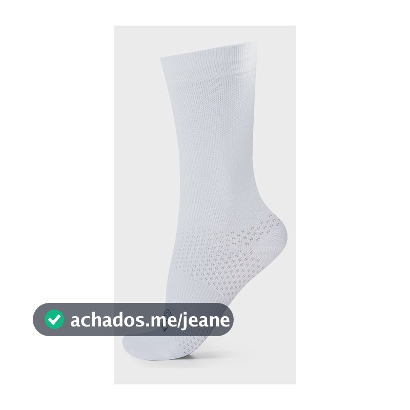 Meia Hupi Fun  Poliamida Corrida Academia 1 Par Unissex Branco Cano Alto
