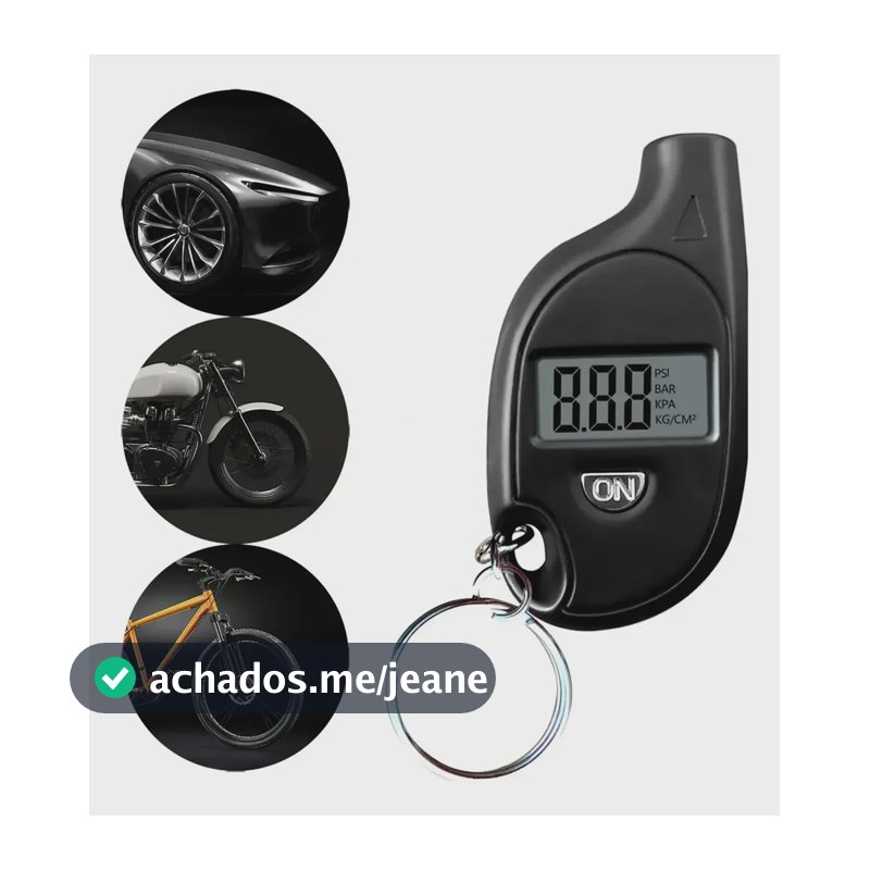Manômetro Medidor Pressão Pneu Mini Digital Chaveir Esvaziar