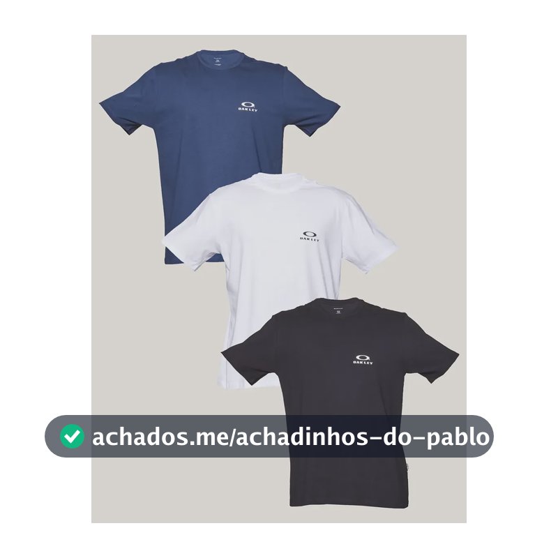Kit 3 Camisetas Oakley Masculino Misselaneous Ellipse Misselaneous Logomarca G Liso