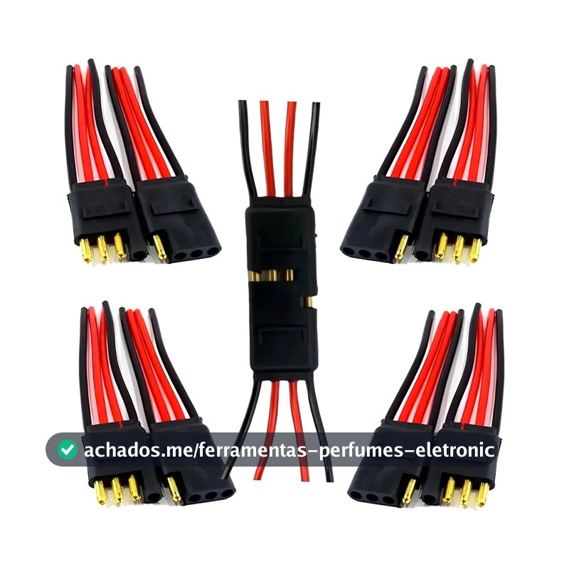 Plug Tomada Conector Soquete 4 Vias Fio 4mm Com 5 Unidades