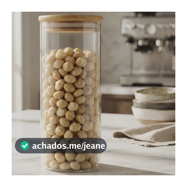 Pote De Vidro Hermético 1,5l Com Tampa De Bambu Para Aliment