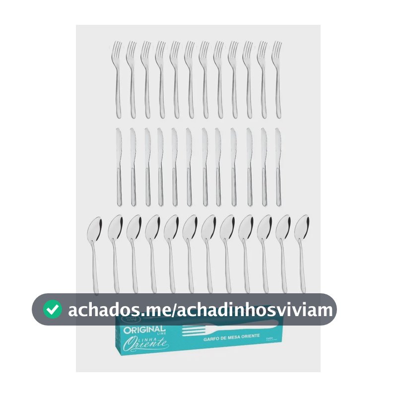 Jogo de Talheres Line Aço Inox 36 Peças Prateado