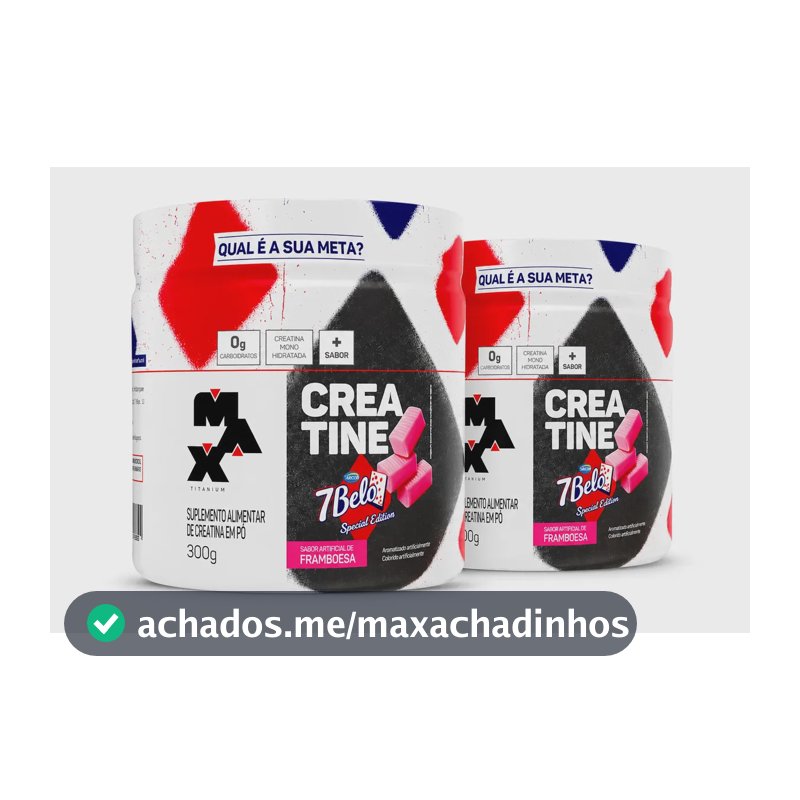 Creatina 7 Belo 300g Creatina Monohidratada Sabor Framboesa Kit 2 Força Energia Alta Performance Treino
