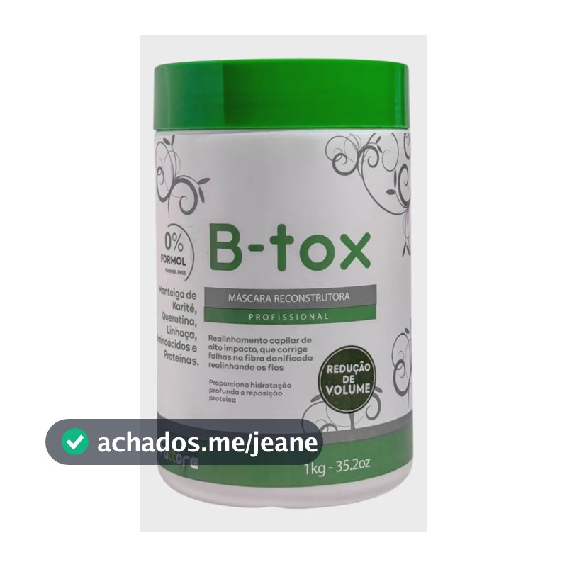 Botox Capilar Fattore B-tox Organique para Hidratação e Alisamento, 1 kg