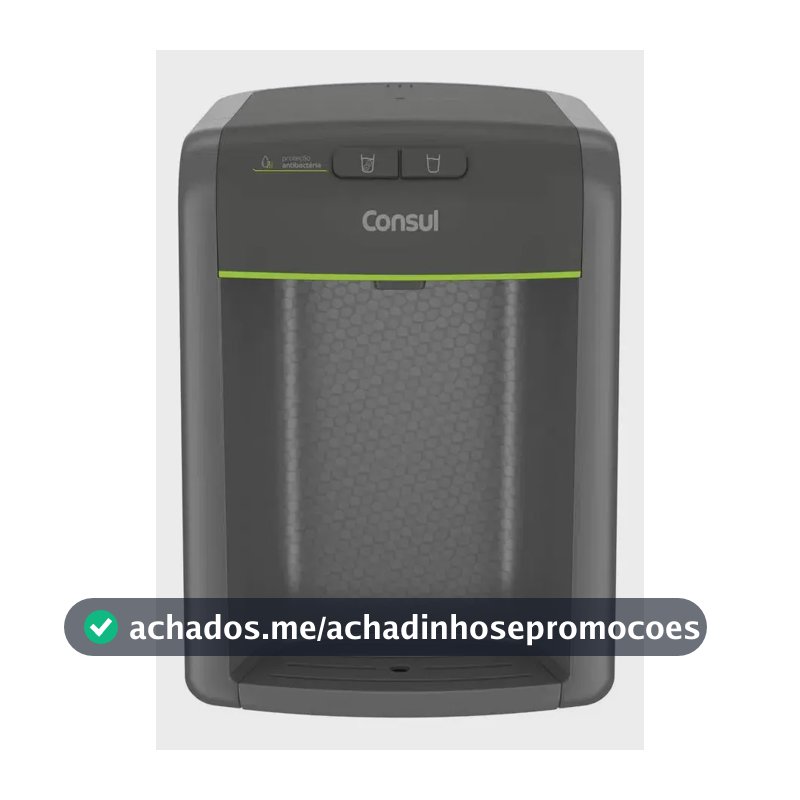 Purificador de água Consul cinza refrigerado com proteção antibactérias CPB34AF