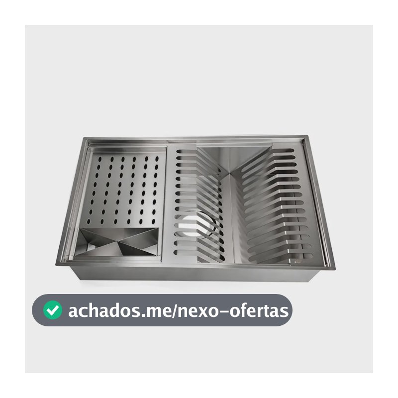 Canal Organizador Calha Pia Cozinha Umida Escorredor Louças Aço Inox 304 3 Módulos Gourmet Tubrax