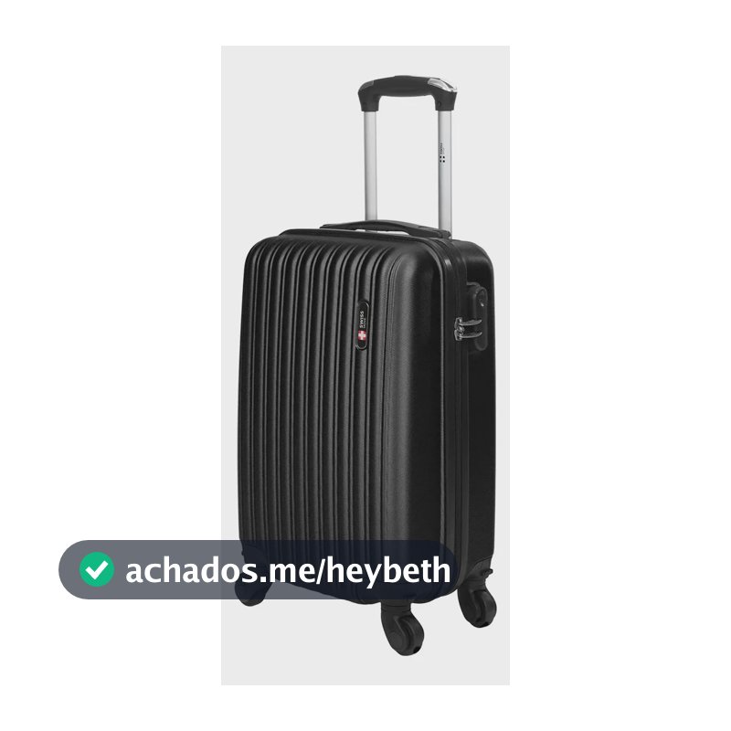 Mala de bordo 10kg ABS Rodas 360° Removíveis Londres Swiss Move Preto