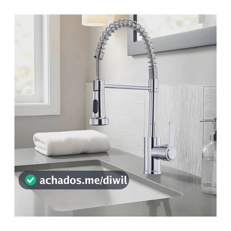 Torneira Aço Inoxidável Hongyu Luxo Flexível Prateado Brilhante