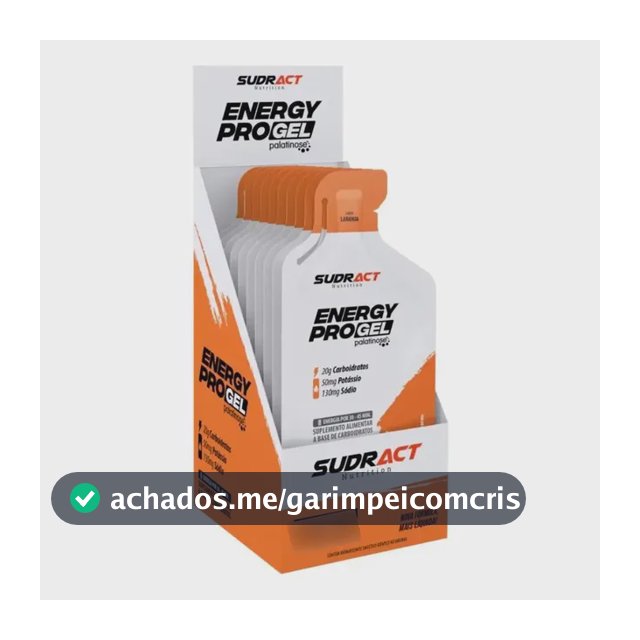 Energy Pro Gel 10 Sachês De 30g - Sudract Nutrition - Sabor Laranja