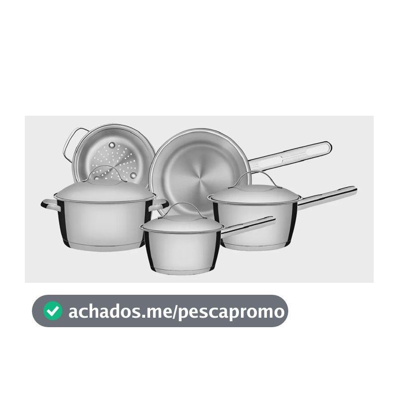 Jogo de Panelas Tramontina Allegra em Aço Inox com Fundo Triplo 5 Peças