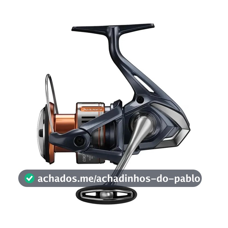 Molinete Pesca Shimano Nasci C3000hg Grafite 6.2:1 Drag 9kg Azul-escuro Direito/esquerdo