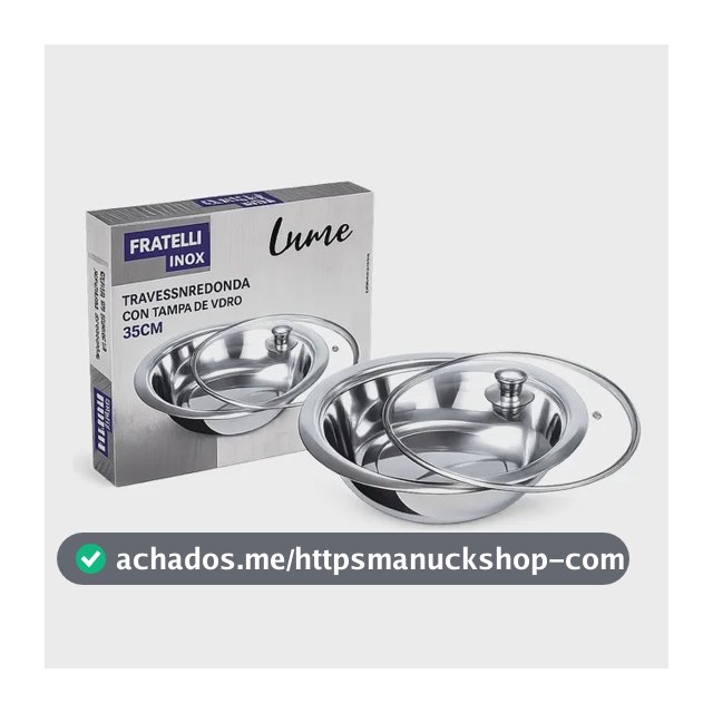 Saladeira Inox Com Tampa Vidro 35cm Bowl Mesa Posta Premium Prateado