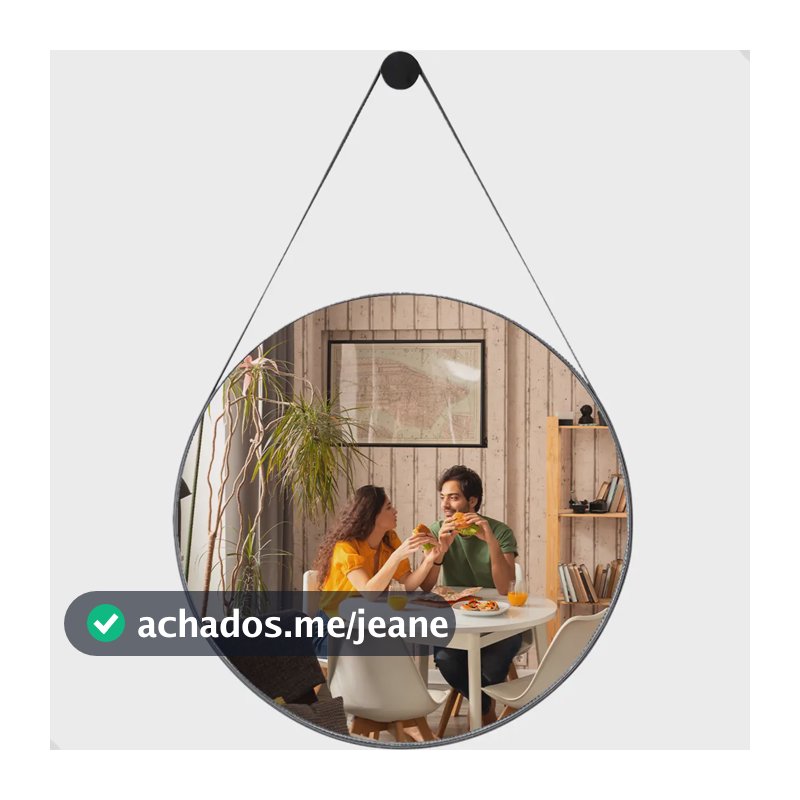Espelho Redondo De Parede Adnet 60 cm Para Banheiro e Sala Café