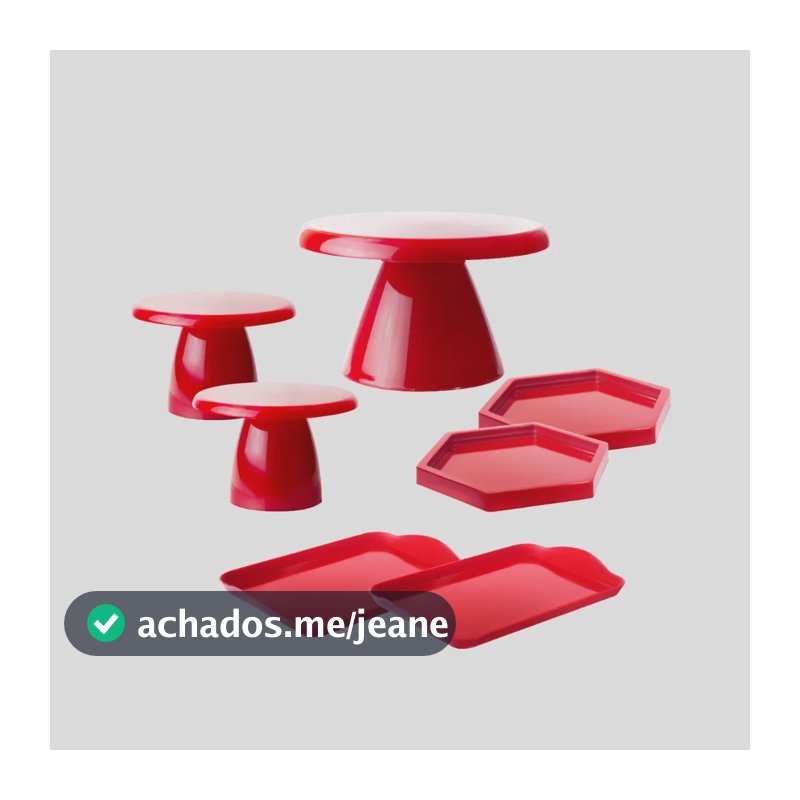 Kit 1 Boleira Slim , 2 Mini Cake, 2 Band 20x13, 2 Sextavada Vermelho