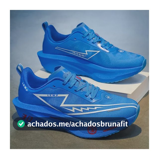 Tênis Esportivo Com Placa De Carbono E Solado Macio Azul Geométrico 37