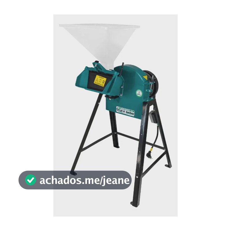 Picador Triturador Forrageiro Garthen GP-1500ABI 1,5CV 220V Monofásico Capim Milho Cana Ração Moedor de Grãos Cereais 2 Martelos 2 Facas