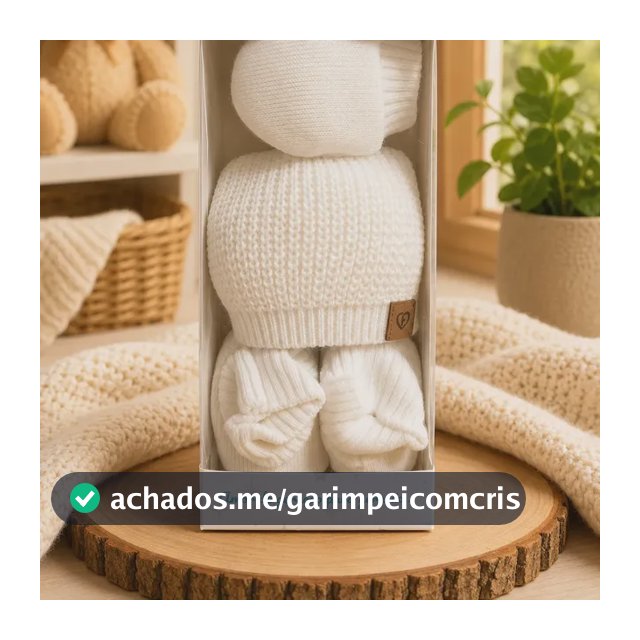 Kit Touca Luva Sapatinho Bebê Recém Nascido Enxoval Tricô Branco Rn