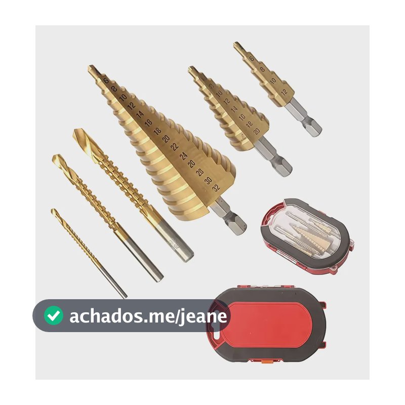 Brocas Escalonadas Cônicas 6 Kit Titanio Hss Com Estojo