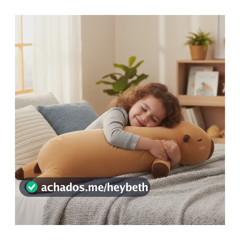 Xuxão Capivara Travesseiro De Pelúcia Grande E Confortável Marrom-claro