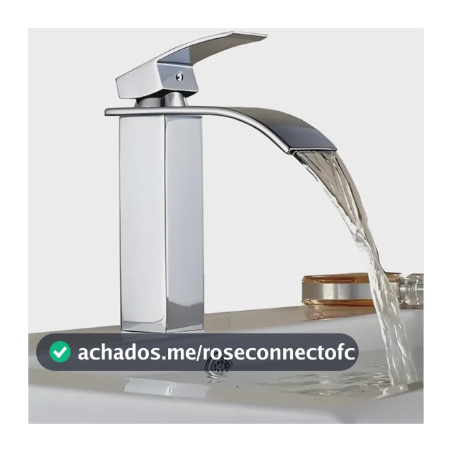 Torneira Cascata Banheiro Baixa Quadrada Monocomando Cromada