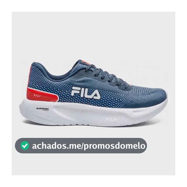 Tênis Fila Masculino Spry Esportivo Treino Corrida Academia Marinho/branco/vermelho Mesh 39
